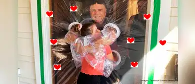 Coronavirus: niña crea pared de plástico para volver a abrazar a sus abuelos Coronavirus: niña crea pared de plástico para volver a abrazar a sus abuelos