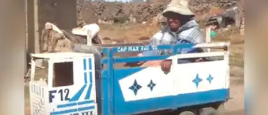 Abuelita sin silla de ruedas utiliza camión de juguete para ir a cobrar bono por coronavirus | VÍDEO Abuelita sin silla de ruedas utiliza camión de juguete para ir a cobrar bono por coronavirus | VÍDEO