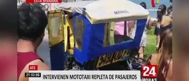 Ate: Intervienen a conductor que llevaba a 7 pasajeros en su mototaxi en pleno estado de emergencia Ate: Intervienen a conductor que llevaba a 7 pasajeros en su mototaxi en pleno estado de emergencia