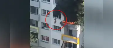 Desesperación y un final de infarto de dos niños tras saltar de un edificio en llamas Desesperación y un final de infarto de dos niños tras saltar de un edificio en llamas
