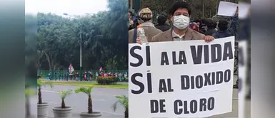 Disturbios entre policía y manifestantes a favor del dióxido de cloro en Campo de Marte Disturbios entre policía y manifestantes a favor del dióxido de cloro en Campo de Marte