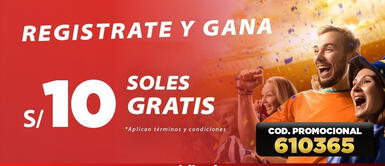 ¡Regístrate y gana 10 soles gratis! ¡Regístrate y gana 10 soles gratis!