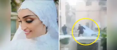 Explosiones en Beirut: Novia corre despavorida para salvar su vida | VÍDEO Explosiones en Beirut: Novia corre despavorida para salvar su vida | VÍDEO