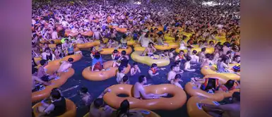 Multitudinaria fiesta en parque acuático de Wuhan genera gran polémica en el mundo | FOTOS Multitudinaria fiesta en parque acuático de Wuhan genera gran polémica en el mundo | FOTOS