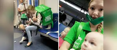 Mujer hace delivery en compañía de sus hijas mientras su exesposo juega videojuegos Mujer hace delivery en compañía de sus hijas mientras su exesposo juega videojuegos