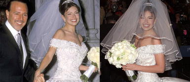 Thalia y los secretos detrás del vestido de novia de 70 kilos que llevó hace 20 años Thalia y los secretos detrás del vestido de novia de 70 kilos que llevó hace 20 años