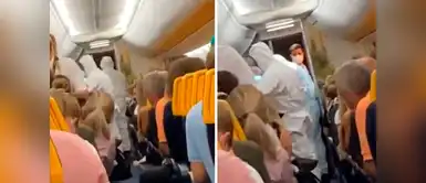 Retiran a pasajero de avión tras enterarse que dio positivo al COVID-19 | VIDEO Retiran a pasajero de avión tras enterarse que dio positivo al COVID-19 | VIDEO