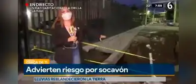 Camarógrafo cae a socavón durante transmisión y reportera gritó del susto Camarógrafo cae a socavón durante transmisión y reportera gritó del susto