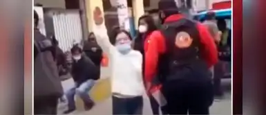 Mujer insulta a serenos que evitaron que agreda a su propia madre Mujer insulta a serenos que evitaron que agreda a su propia madre