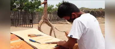 Piura: Niño talla esculturas en madera y asombra con su gran destreza Piura: Niño talla esculturas en madera y asombra con su gran destreza