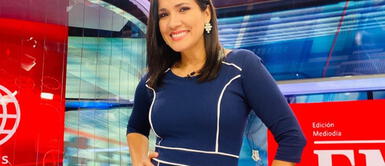 Alvina Ruiz modela vestido azul con flores y marca tendencia para primavera Alvina Ruiz modela vestido azul con flores y marca tendencia para primavera