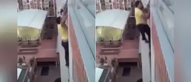 Joven arriesgó su vida para salvar a un perro que colgaba de un balcón Joven arriesgó su vida para salvar a un perro que colgaba de un balcón