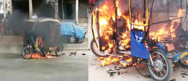 Vecinos queman mototaxi que era utilizado para asaltar a transeúntes del Callao Vecinos queman mototaxi que era utilizado para asaltar a transeúntes del Callao