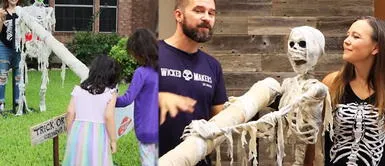 Halloween 2020: pareja crea tobogán para entregar dulces este 31 de octubre Halloween 2020: pareja crea tobogán para entregar dulces este 31 de octubre