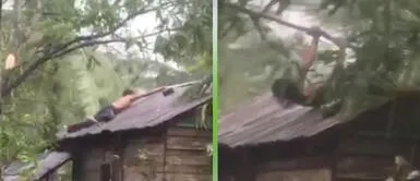 Hombre se enfrenta a huracán Eta para proteger a su familia Hombre se enfrenta a huracán Eta para proteger a su familia