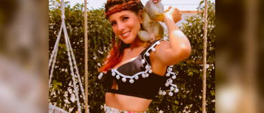El bikini con volantes y estampado floreado que lució Fiorella Flores El bikini con volantes y estampado floreado que lució Fiorella Flores