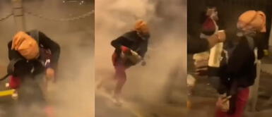 ¿Quién dijo que somos del sexo débil?: mira cómo una mujer desactiva una bomba lacrimógena ¿Quién dijo que somos del sexo débil?: mira cómo una mujer desactiva una bomba lacrimógena