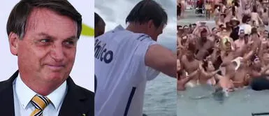 Presidente de Brasil se lanza al mar y ocasiona aglomeración de bañistas Presidente de Brasil se lanza al mar y ocasiona aglomeración de bañistas