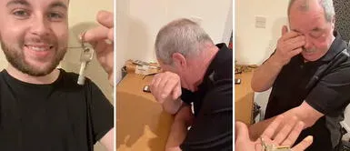 Padre llora de emoción al saber que su hijo pagó la hipoteca de su casa Padre llora de emoción al saber que su hijo pagó la hipoteca de su casa