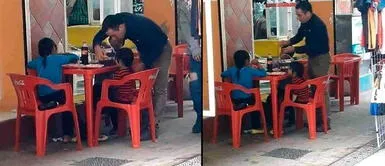 Hombre invita a comer a niños que vendían caramelos y los atiende como si fueran sus hijos Hombre invita a comer a niños que vendían caramelos y los atiende como si fueran sus hijos