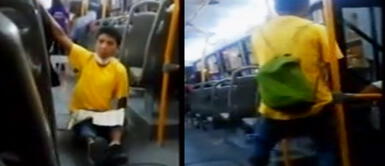 Sujeto que fingió tener una discapacidad para pedir dinero escupió a una mujer en un bus Sujeto que fingió tener una discapacidad para pedir dinero escupió a una mujer en un bus