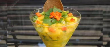 Shots de ceviche de mango: un aperitivo marino ideal para este verano Shots de ceviche de mango: un aperitivo marino ideal para este verano