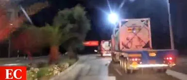 Camiones con oxígeno medicinal procedentes de Chile llegan al Perú Camiones con oxígeno medicinal procedentes de Chile llegan al Perú