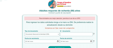 Plataforma 'Pongo el Hombro'. Vacuna COVID-19: Pasos para actualizar tus datos en el padrón del MINSA