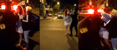 Extranjera se resiste a recibir multa pese a incumplir toque de queda Mujer golpea a policías pese a transitar en horas de inamovilidad obligatoria