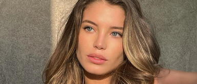 Flavia Laos se suma a la tendencia del momento con bikini estilo floss Flavia Laos se impone con un vanguardista bikini verde militar para verano