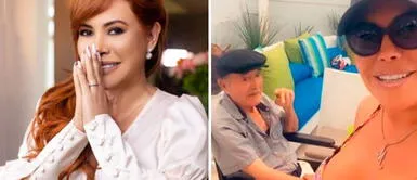 Magaly Medina compartió tierno momento con su padre. Magaly Medina tuvo emotivo reencuentro con su papá tras ser vacunado contra la COVID