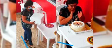 Redes sociales: Mujer es captada celebrando su cumpleaños sola y extraños la sorprenden Redes sociales: Mujer es captada celebrando su cumpleaños sola y extraños la sorprenden