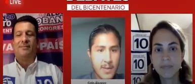 Candidato al Congreso de Avanza País no supo qué responder en debate virtual: Candidato al Congreso de Avanza País pide que le "soplen" respuesta durante debate virtual