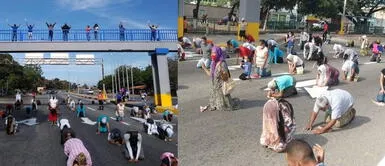 Acto de fe conmovió a miles de usuarios en todas las redes. Venezolanos se arrodillan en las calles para rogar por el fin de la pandemia