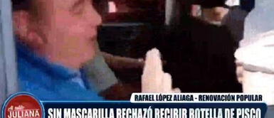 Juliana Oxenford crítica a Rafael López Aliaga por rechazar botella de pisco Juliana Oxenford critica a Rafael López Aliaga por rechazar botella de pisco