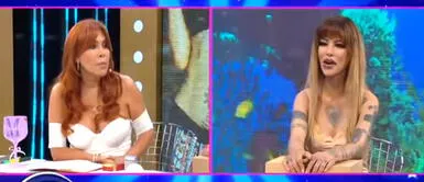 Magaly se peleó con Angie Jibaja por insinuar que consumía drogas. Magaly Medina y Angie Jibaja protagonizan fuerte discusión en vivo