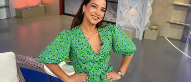 Adamari López da cátedra de moda con vestido en tendencia. Adamari López realiza hit de moda con un radiante vestido verde con print de mármol