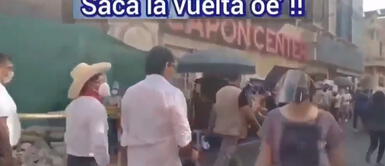 Pedro Castillo es recibido con insultos y agravios en su visita a Mesa Redonda Pedro Castillo es recibido con insultos y agravios en su visita a Mesa Redonda