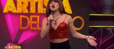 La Uchulú fue invitada por Gisela Valcárcel a ser parte del show. Foto: captura de América TV La Uchulú hace triunfal ingreso a El artista del Año y sorprende a Gisela con su voz