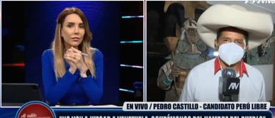 Pedro Castillo y Juliana Oxenford Pedro Castillo en tenso momento con Juliana: "Yo no voy a juzgar a Venezuela"