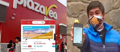 Algunos clientes exigen que se le entreguen los productos. Clientes de Plaza Vea exigen que les entreguen productos comprados a 35 soles