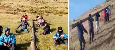 Puno: padres trasladan poste para que sus hijos tengan internet y pueden estudiar Puno: padres trasladan poste para que sus hijos tengan internet y pueden estudiar