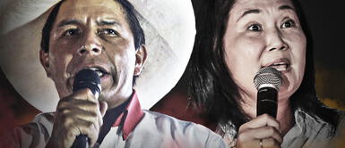 Pedro Castillo quedó en el primer lugar de las preferencias del 11 de abril y Keiko Fujimori, en el segundo. Foto: composición Fabrizio Oviedo/La República Encuesta IEP: Pedro Castillo cae y Keiko Fujimori acorta la ventaja