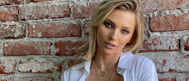 Irina Baeva y bikini tropical Irina Baeva deslumbra con un radiante bikini verde jade con sabor tropical