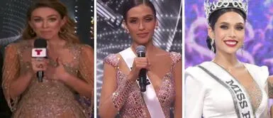 La conductora de Telemundo se quebró en vivo con la respuesta de Janick Maceta. Jacky Bracamontes se quebró en vivo con la respuesta que dio Janick Maceta en Miss Universo 2021