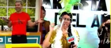Maria Grazia molesta por tomate María Grazia Polanco se retira de entrevista en vivo cuando aparece Tomate Barraza