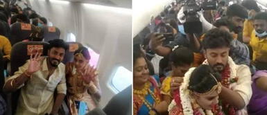 India: pareja celebra boda en avión repleto de invitados para evitar reglas de confinamiento India: pareja celebra boda en avión repleto de invitados para evitar reglas de confinamiento