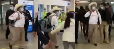 Vídeo fue compartido en la red social de Beto Ortiz. “Has inculcado odio a mi país", le gritan a Pedro Castillo en su llegada a Arequipa