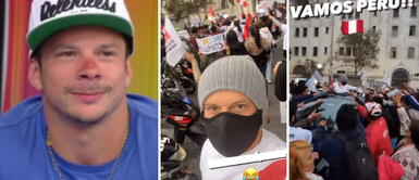 Mario Hart asistió a la ‘Marcha por la paz y la democracia’. Mario Hart se une a campaña de Keiko Fujimori y reparte polos en ‘Marcha por la Democracia’