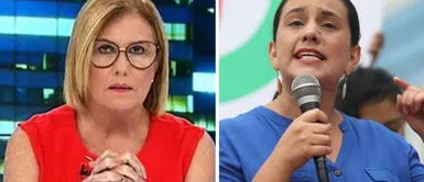 La periodista tuvo tenso momento con Verónica Mendoza. Mónica Delta se burla en vivo de Verónika por hablar del 'apoyo' de la prensa a Keiko